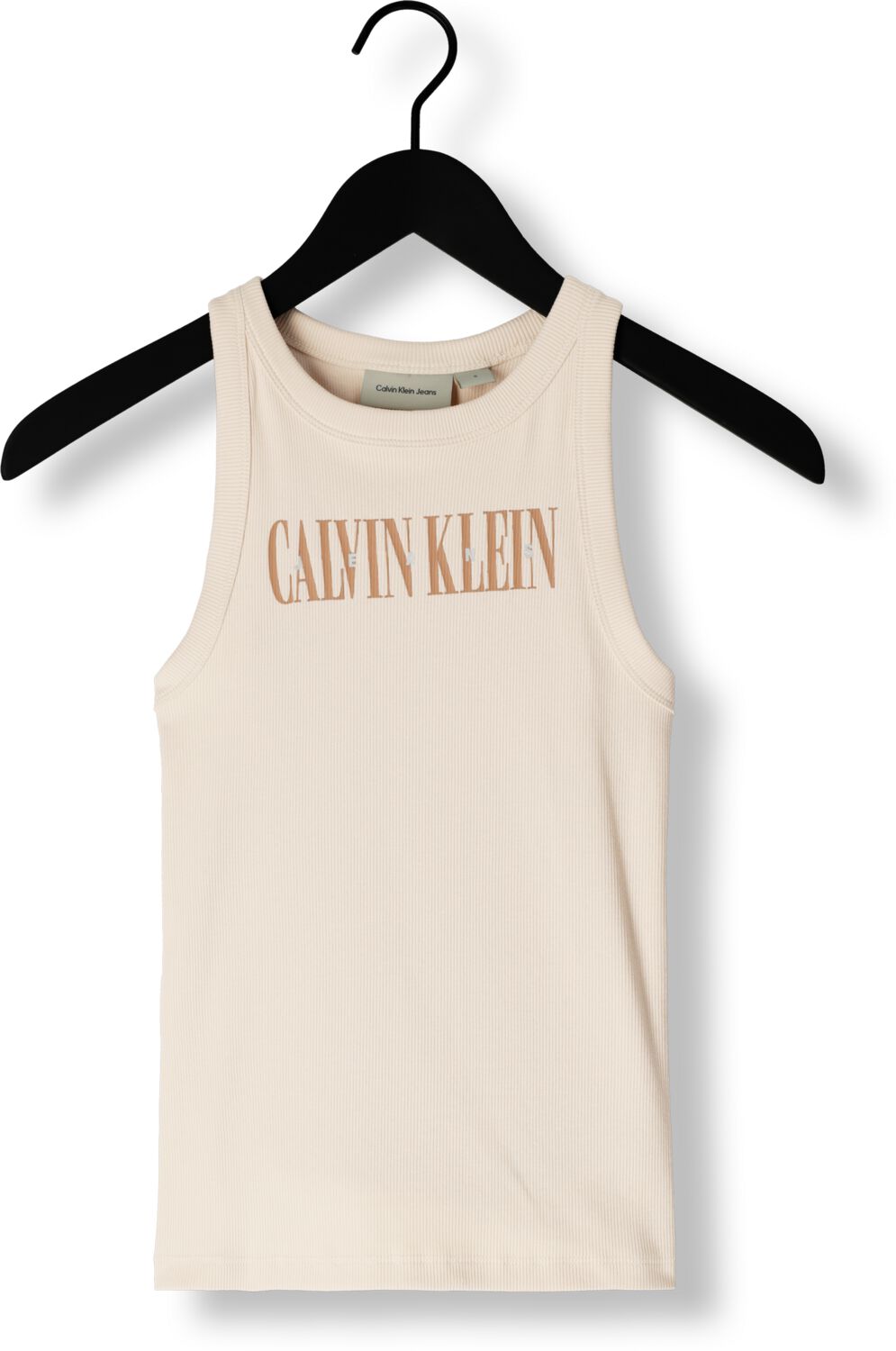 CALVIN KLEIN Dames Tops & T-shirts Varsity Rib Tank Beige
