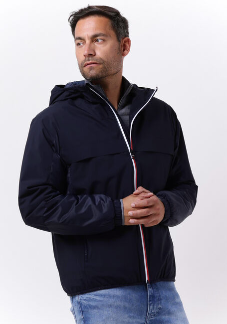 Donkerblauwe TOMMY HILFIGER Regenjas TECH HOODED RWB ZIP JACKET - large
