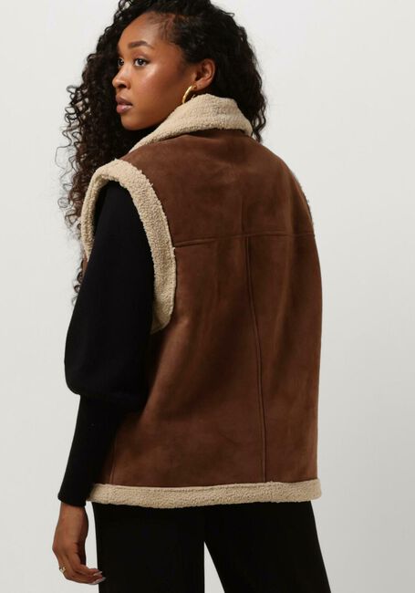 Bruine JANICE Gilet LAMMY VEST DAMES JUSTIN SUEDE - large
