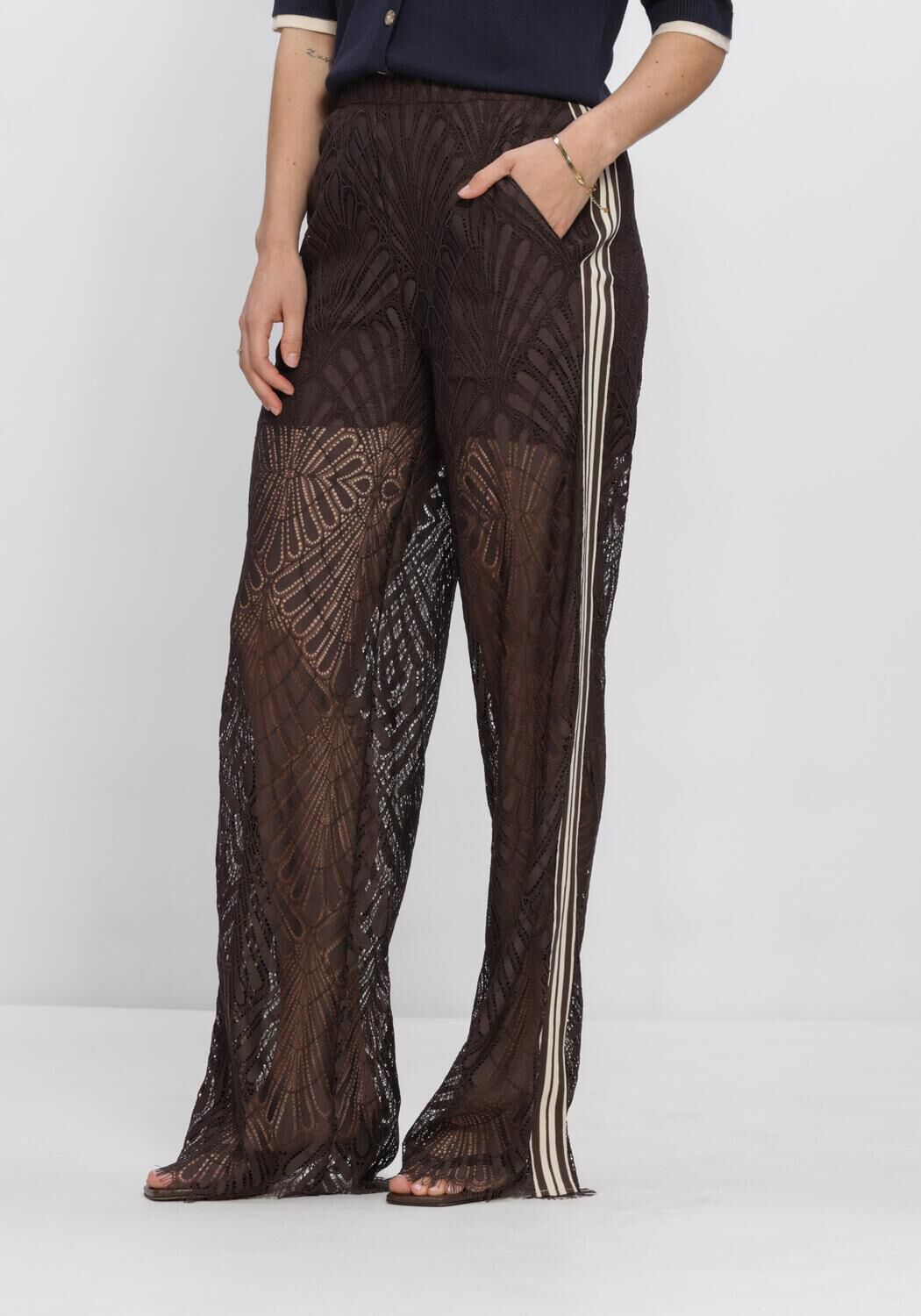 Bruine CO'COUTURE Broeken LETICC LACE PANEL LL PANT - large