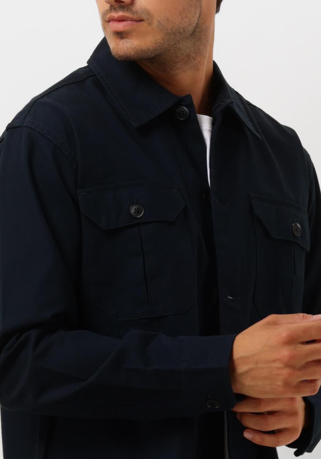 SELECTED HOMME Heren Overshirts Slh-canvas Workwear Overshirt Ls Donkerblauw