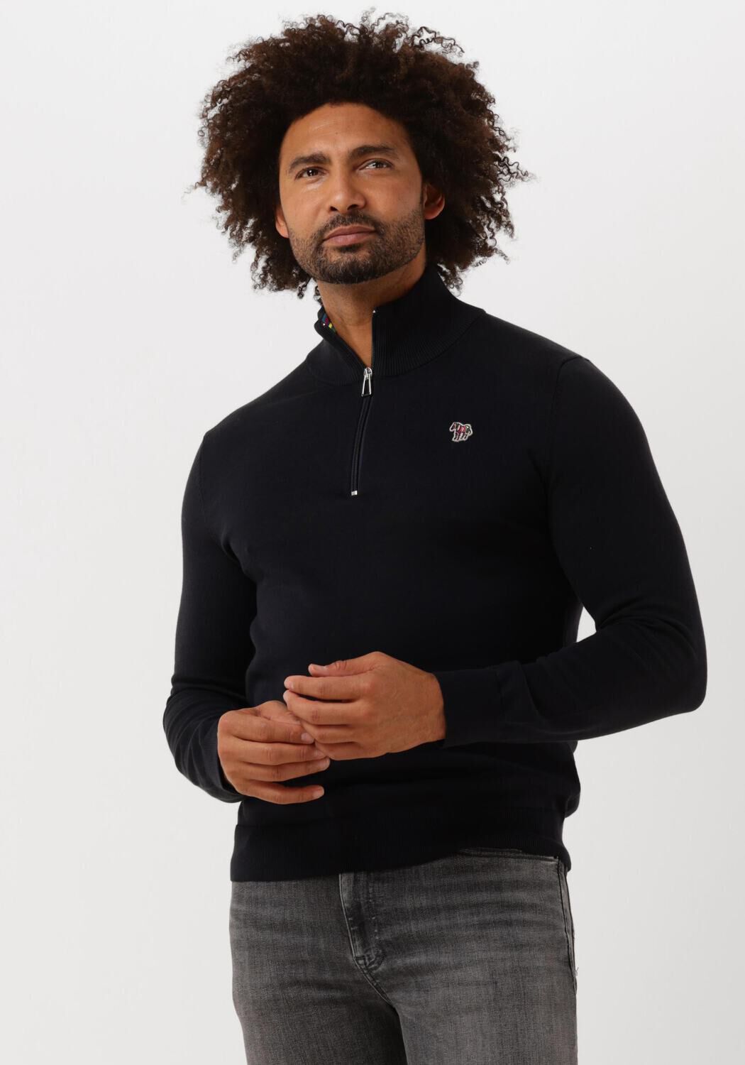 donkerblauwe ps paul smith trui mens sweater half zip zeb bad
