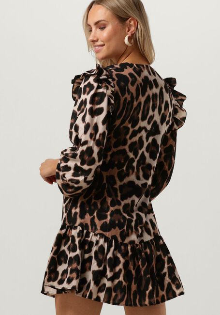 Bruine REFINED DEPARTMENT Mini jurk DOLLY - large
