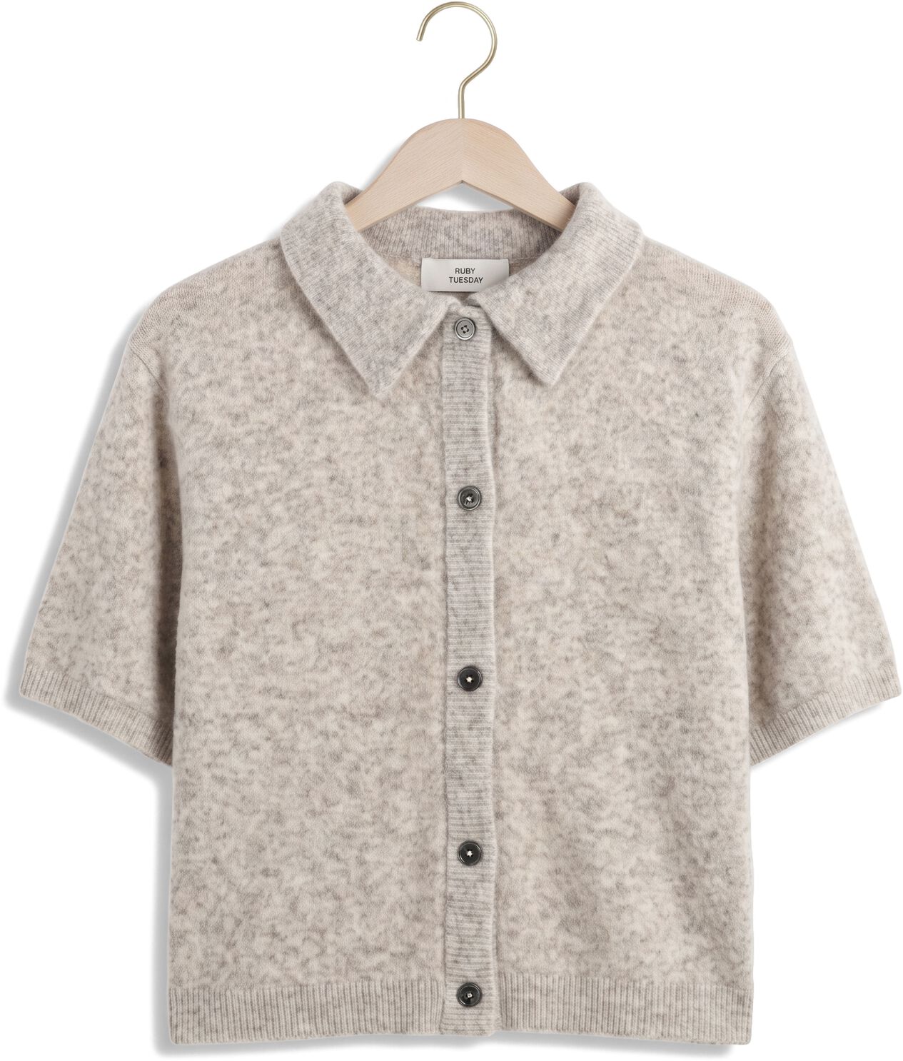 RUBY TUESDAY Dames Truien & Vesten Voise Knitted Collar Cape Top Beige