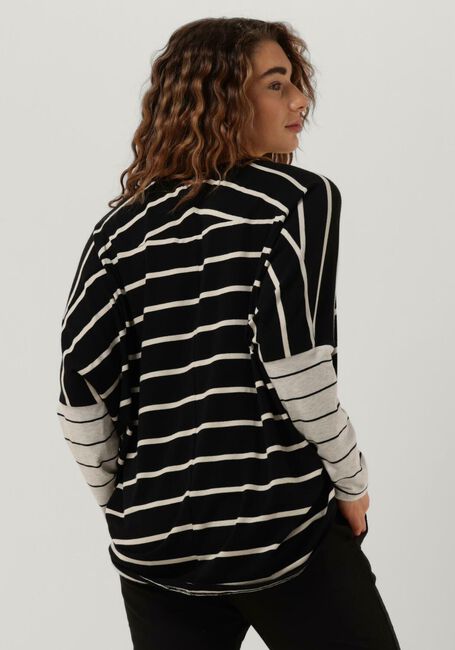 Zwarte 10DAYS  LONGSLEEVE TEE MIX STRIPES - large