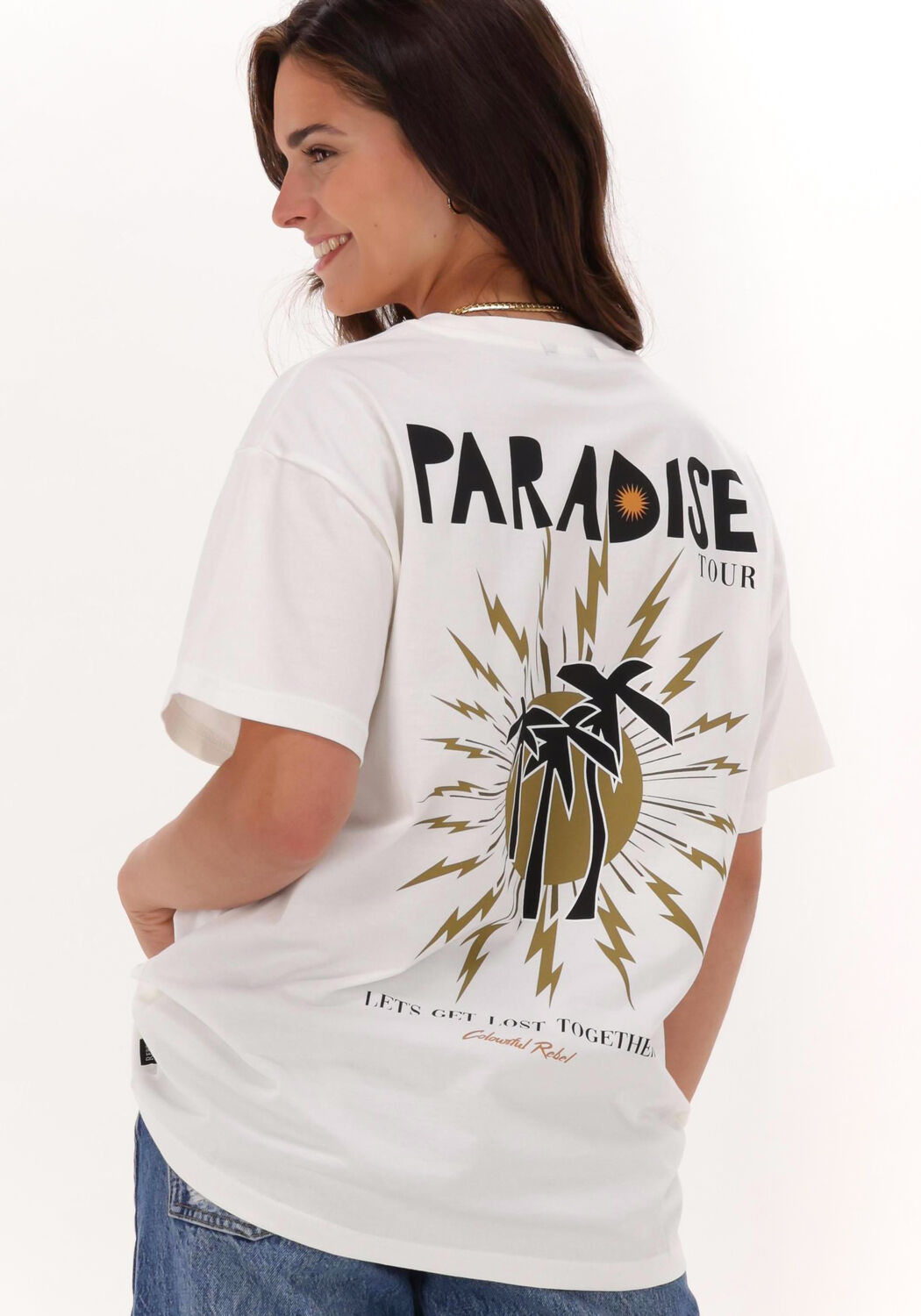 gebroken wit colourful rebel t shirt paradise tour loosefit tee
