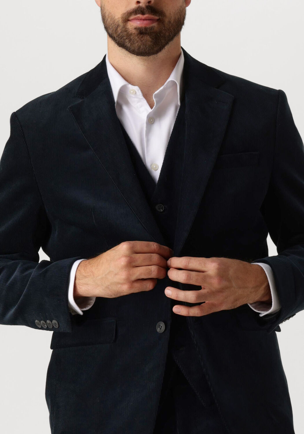 SELECTED HOMME Heren Colberts Slhreg-duca Corduroy Donkerblauw
