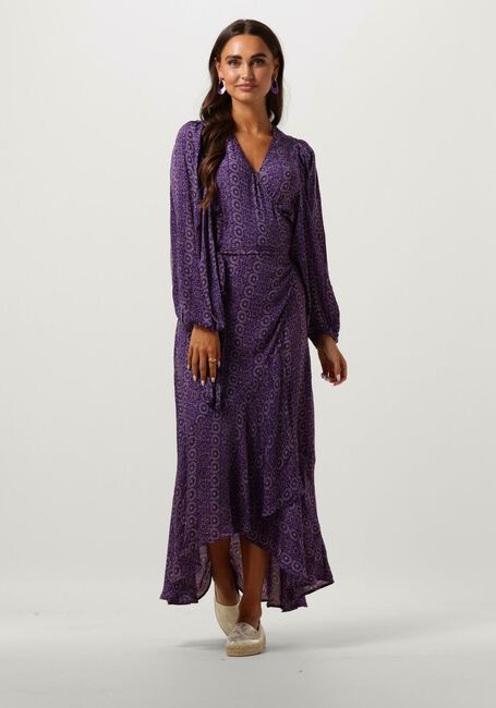 Paarse SISSEL EDELBO Midi jurk ZELDA WRAP DRESS - large