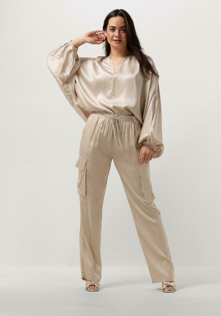 Beige RESORT FINEST Cargobroeken SATIN CARGO PANTS - large