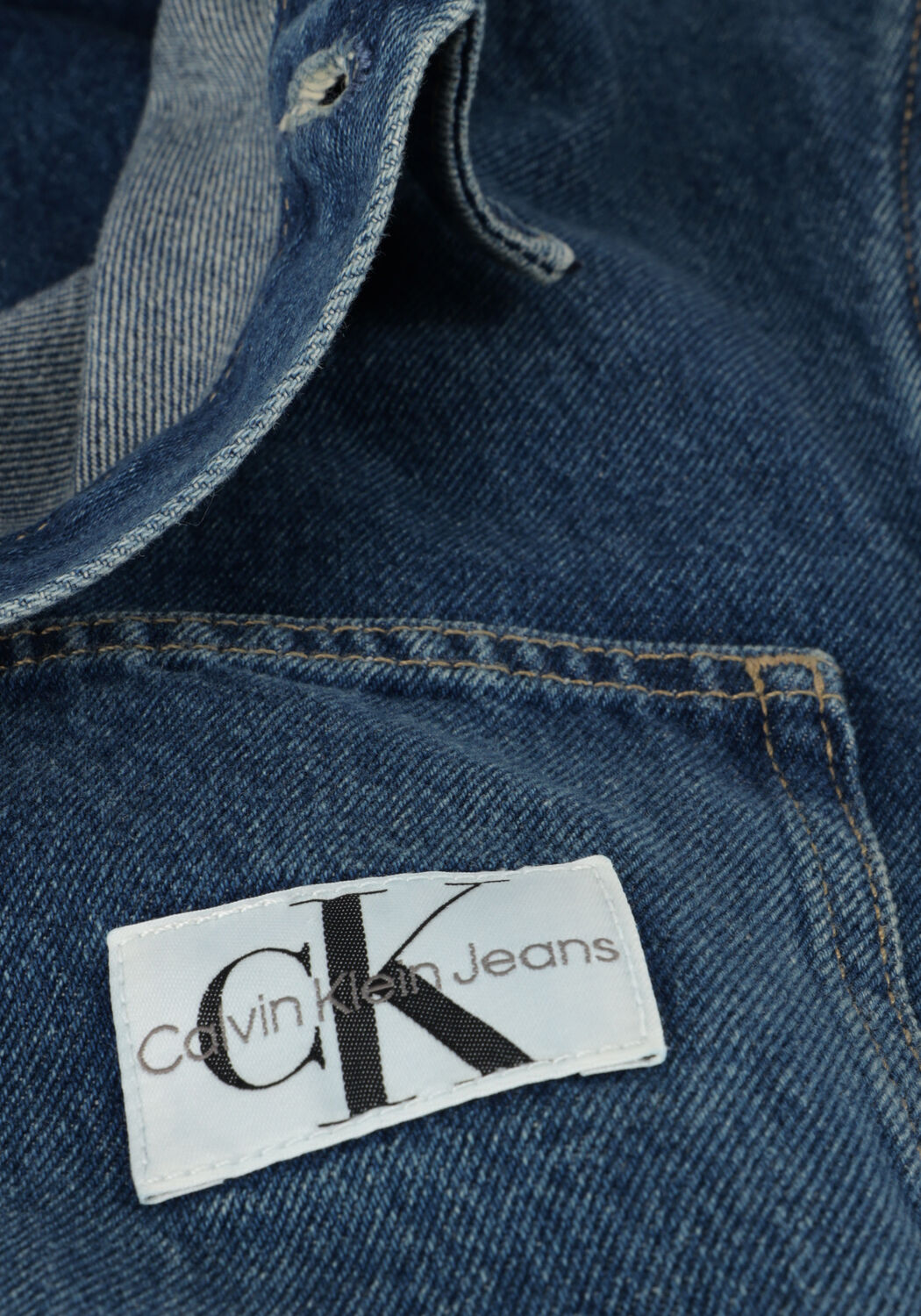 Blauwe CALVIN KLEIN Mini jurk DARTED DENIM SHIRT DRESS - large