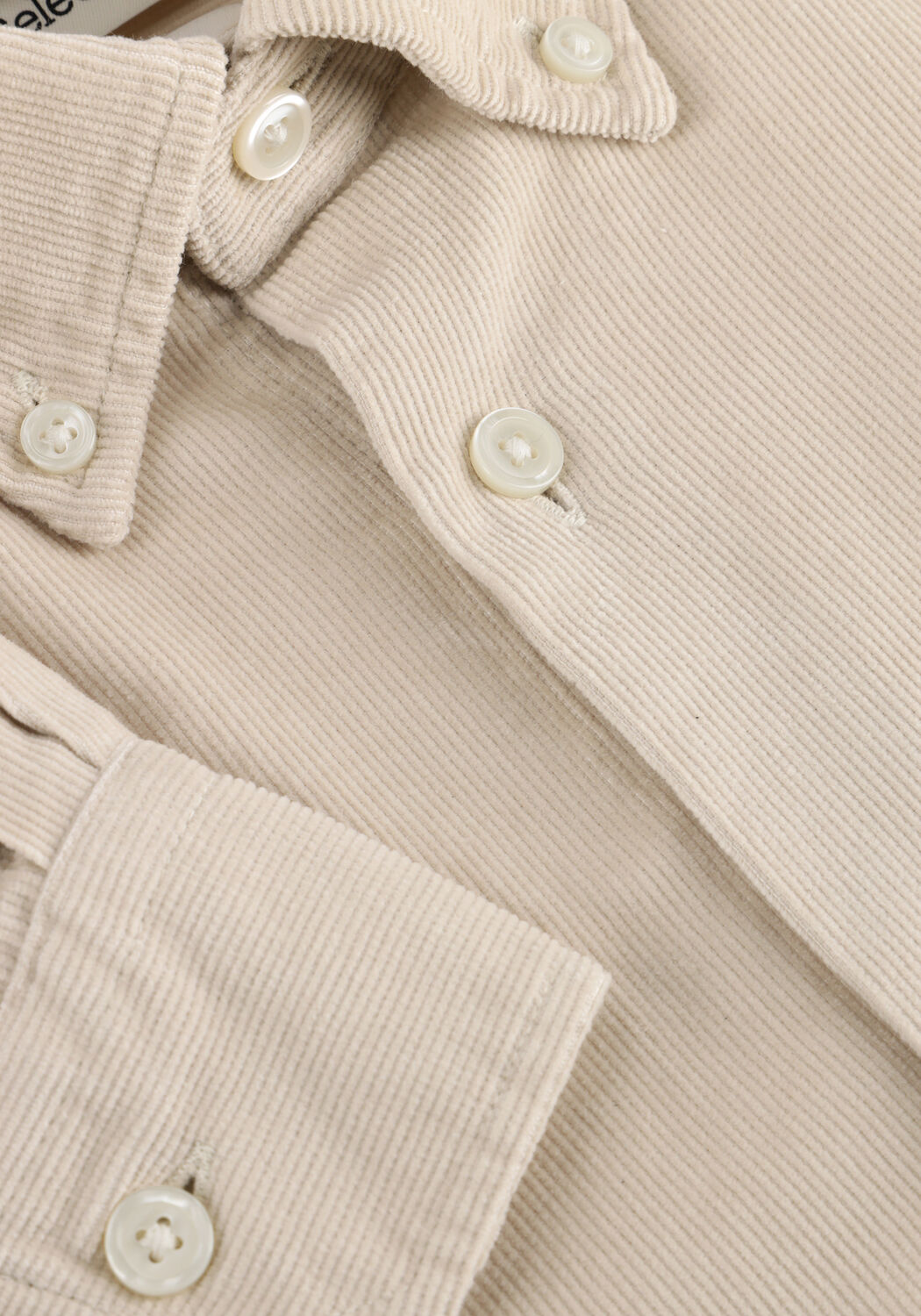 Ecru SELECTED MEN Casual overhemd SLHREGDANNI CORD BD LS SHIRT - large