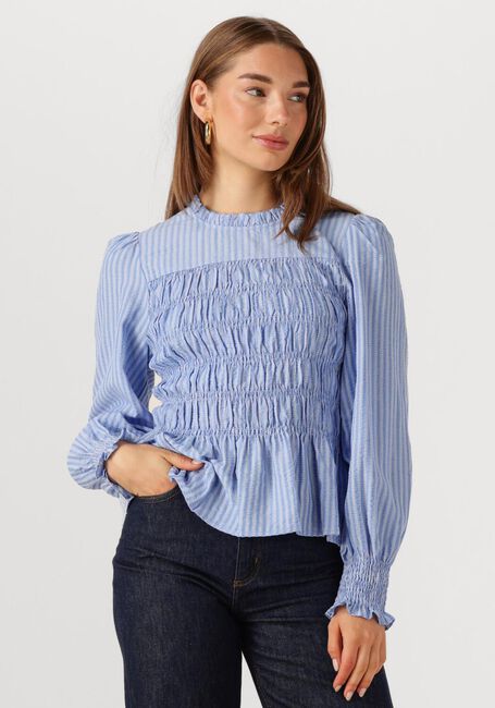 Blauwe NEO NOIR Blouses POSSA TWIST STRIPE BLOUSE - large