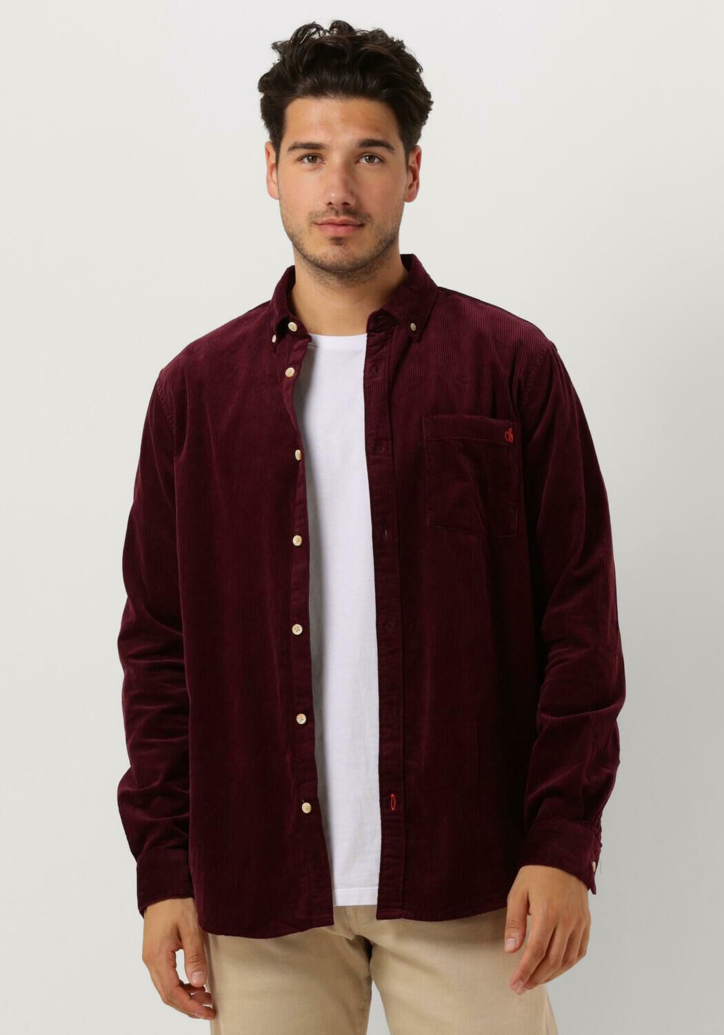 SCOTCH & SODA Heren Overhemden Essential Corduroy Bordeaux