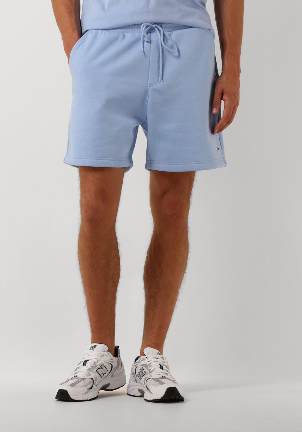 TOMMY JEANS Heren Broeken Tjm Beach Fleece Shorts Lichtblauw