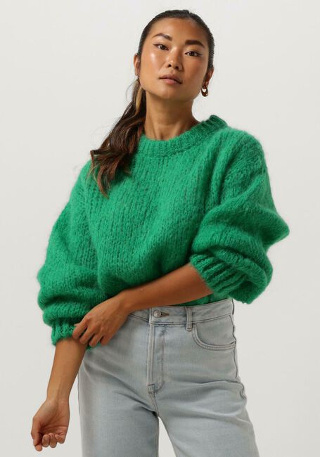 Groene AMERICAN DREAMS Trui LEONNIE ALPACA PULLOVER - large
