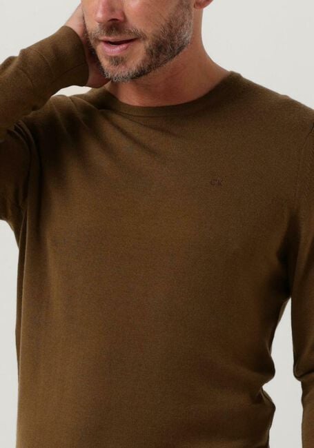 Olijf CALVIN KLEIN Sweater SUPERIOR WOOL CREW NECK SWEATER - large