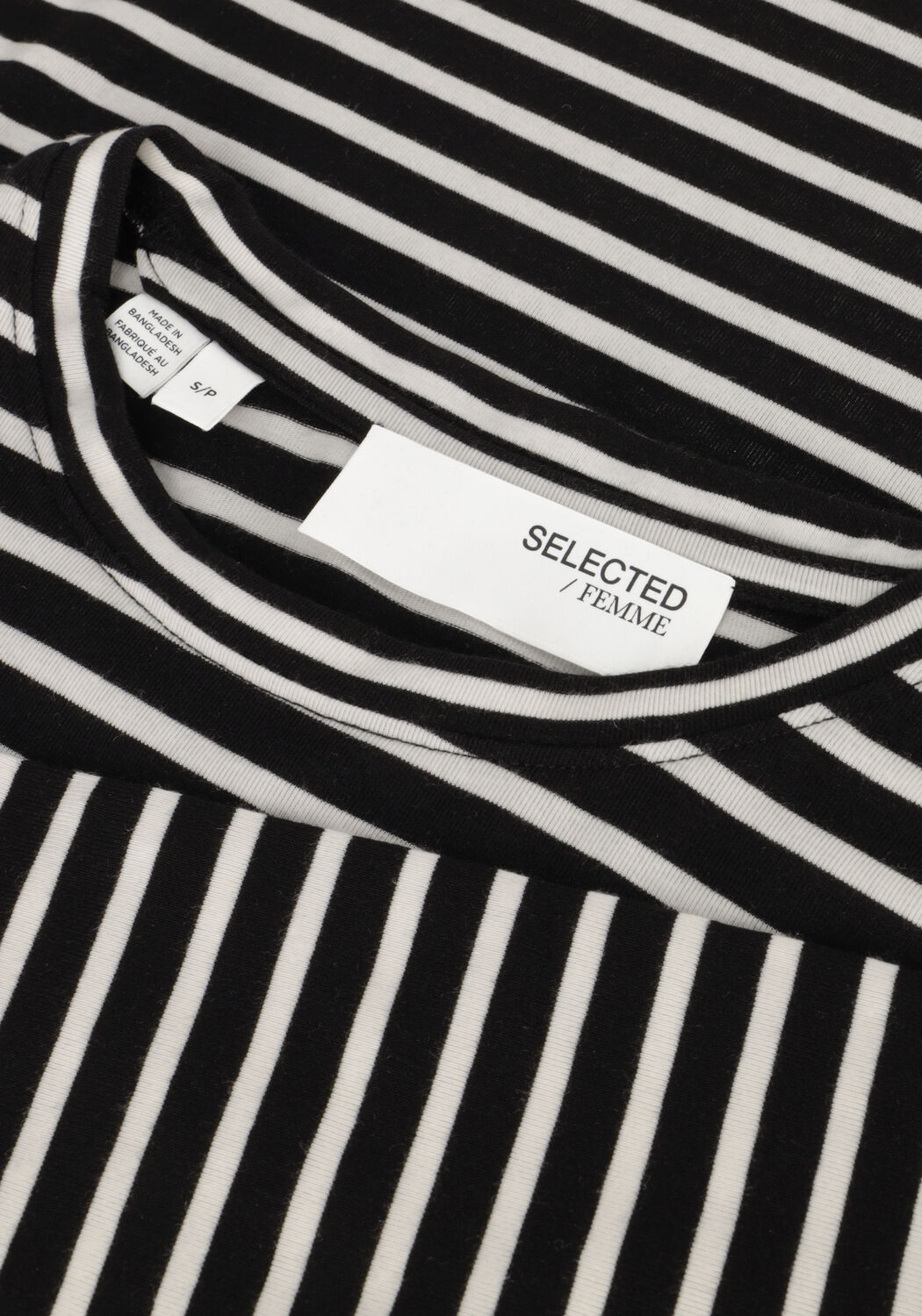 Zwarte SELECTED WOMEN Tops & T-shirts SLFMANJA LS O-NECK STRIPE - large