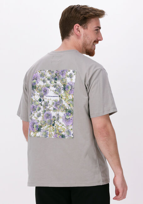 Lichtgrijze WOODBIRD T-shirt STAIN BACK TEE - large
