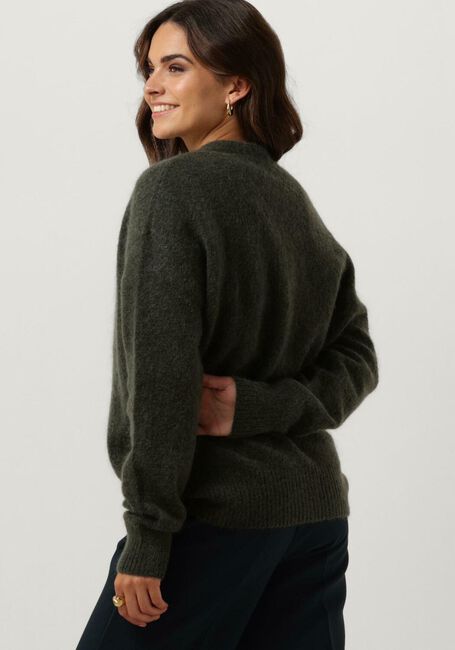 Donkergroene SECOND FEMALE Vest BROOKLYN KNIT CARDIGAN - large