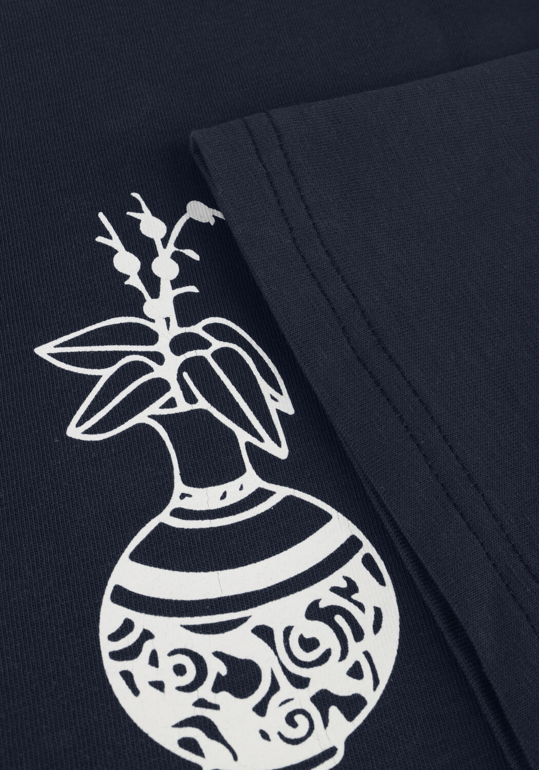 Donkerblauwe WOODBIRD T-shirt WBBAINE VASE TEE - large
