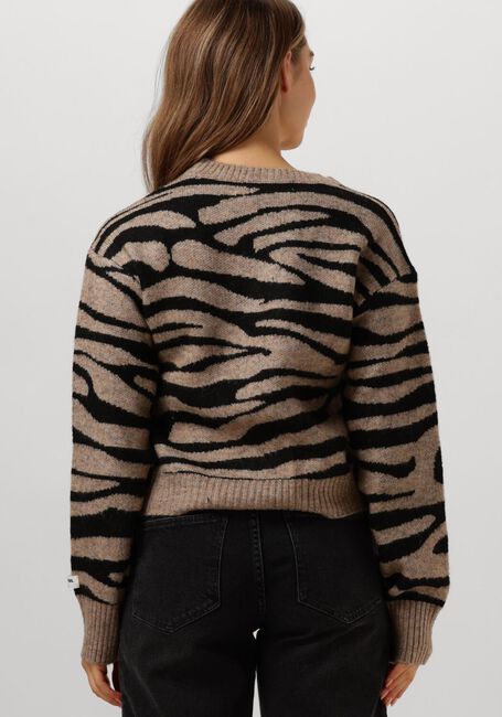 Bruine COLOURFUL REBEL Vest SHARA ZEBRA KNITTED CARDIGAN - large