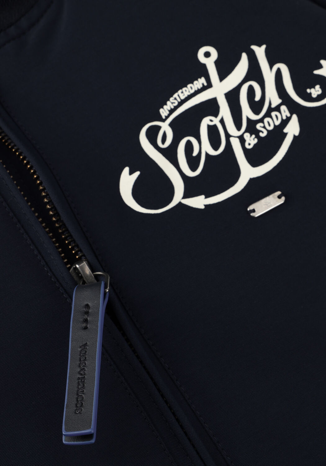 Donkerblauwe SCOTCH & SODA Jack LIGHTWEIGHT JAKET WITH COLOURFUL RIB TIPPING - large