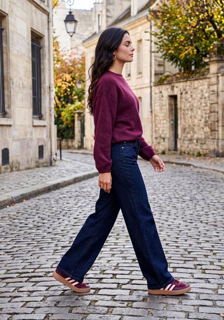 Paarse TWNS Trui LONG PUFFED SLEEVES ROUND NECK JUMPER - large