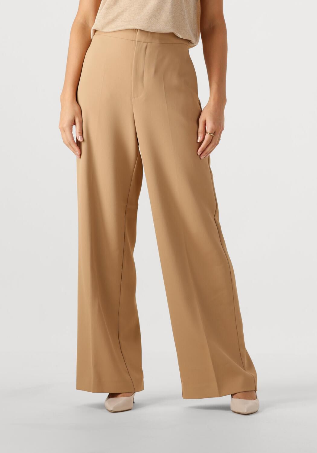 MOS MOSH Stoffen broek met wijde pijpen en persplooien model 'Leya'