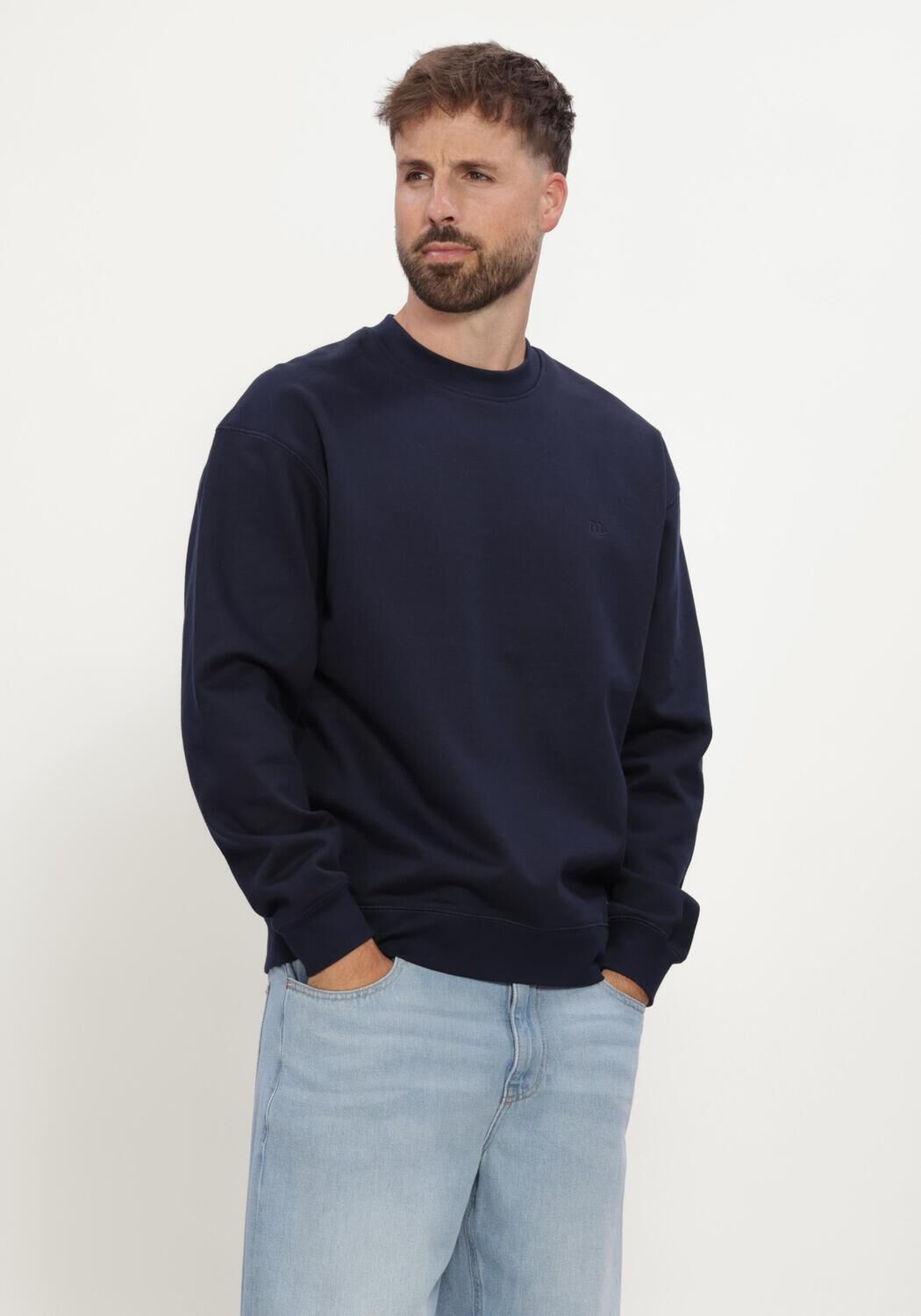 Donkerblauwe MACED Sweater M-AXEL - large