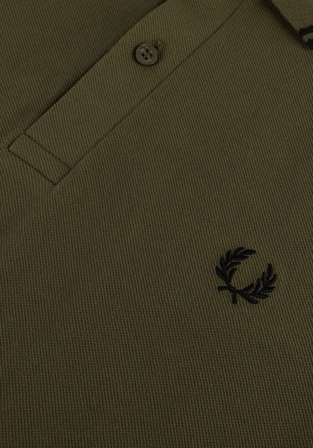 Groene FRED PERRY Polo LS TWIN TIPPED SHIRT - large
