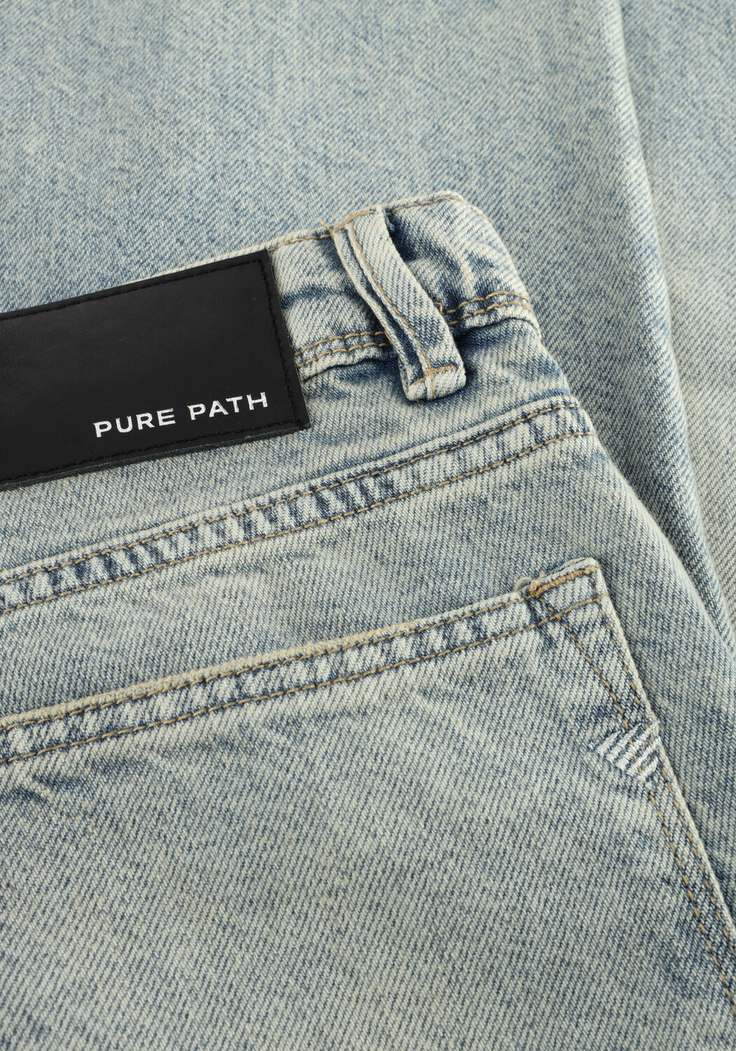 Lichtblauwe PURE PATH Straight leg jeans THE ERIC REGULAR FIT JEANS - large