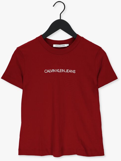 Rode CALVIN KLEIN T-shirt SHRUNKEN INSTITUTIONAL TEE - large