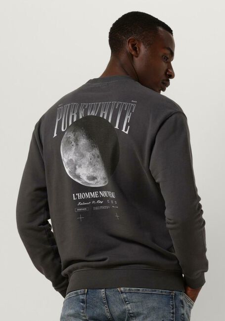 Grijze PUREWHITE Trui CREWNECK WITH BIG BACK PRINT - large