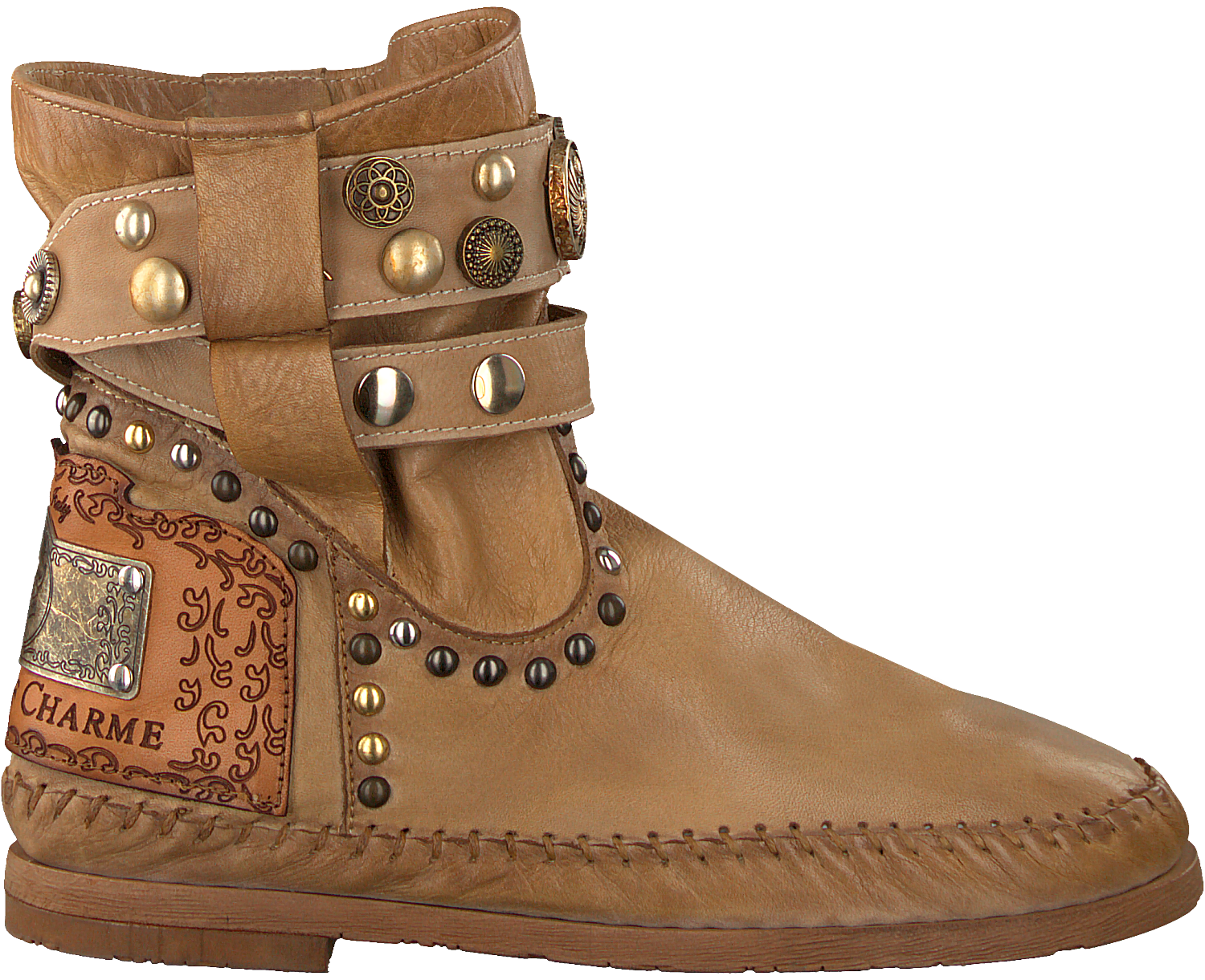 Beige KARMA OF CHARME Enkellaarsjes STRA 2 COSMO | Omoda Karma of Charme enkellaarsjes STRA 2 beige bij