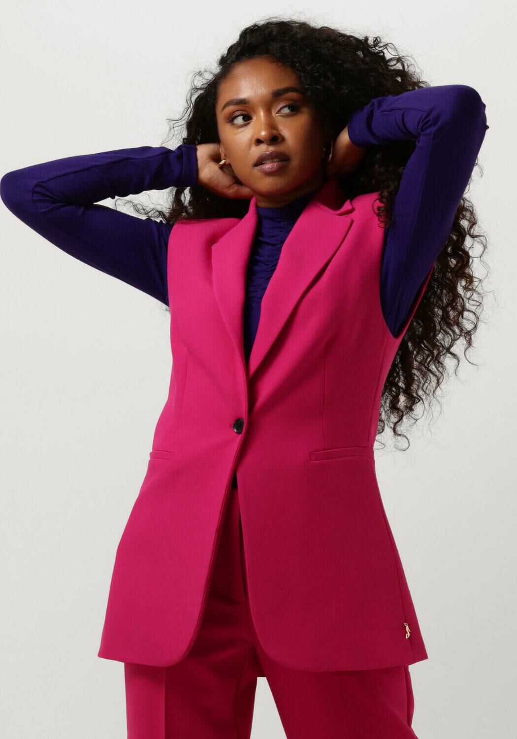 Roze JANSEN AMSTERDAM Gilet WQ245 WOVEN BLAZER GILET SLEEVELESS Omoda