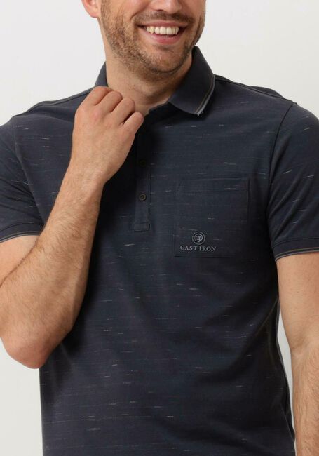 Donkerblauwe CAST IRON Polo SHORT SLEEVE POLO INJECTED COTTON PIQUE - large