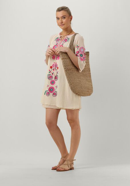 Creme ANTIK BATIK Mini jurk MAGOO DRESS - large