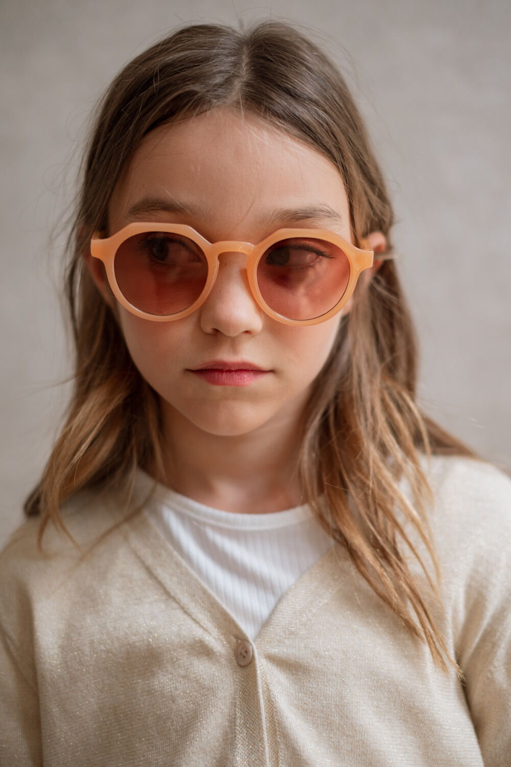 Ecru LIKE FLO Top ELISE FLO RIB SHIRT - large