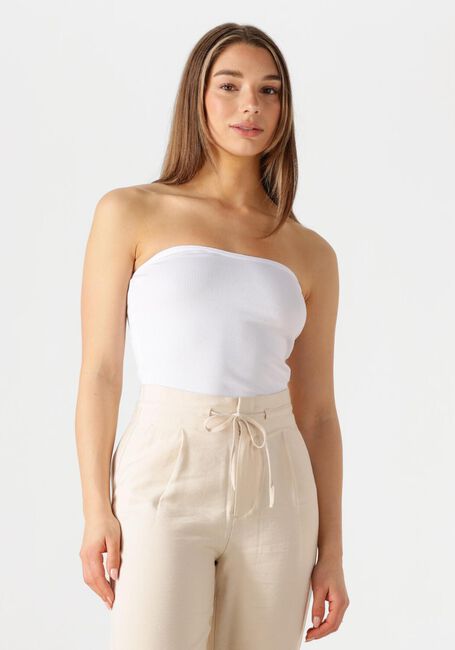 Witte CALVIN KLEIN Top WOVEN LABEL RIB SLEEVELESS TOP - large