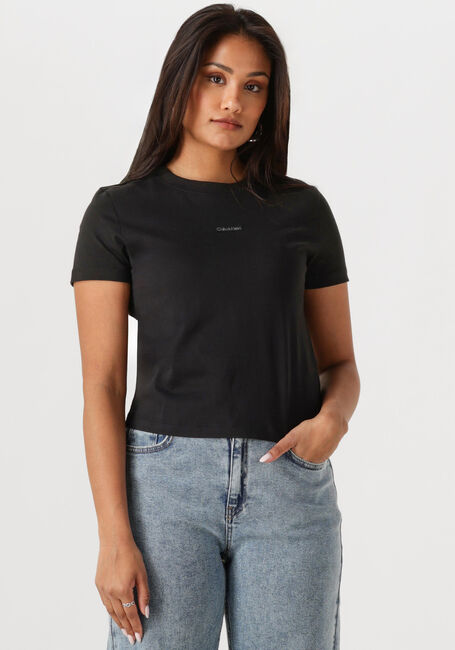 Zwarte CALVIN KLEIN T-shirt PLACED INSTITUTIONAL BABY TEE - large
