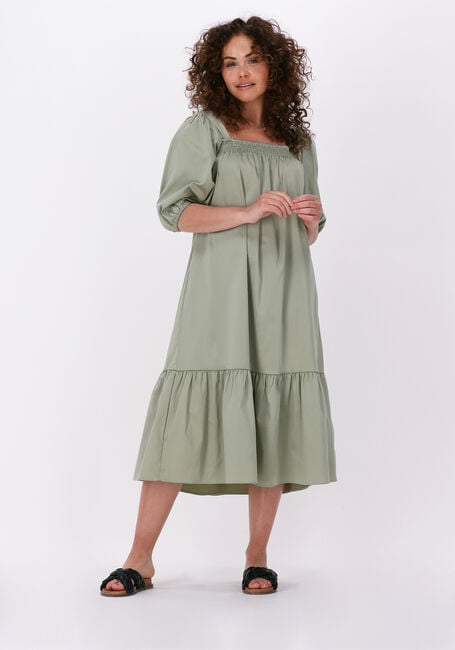Groene LEVETE ROOM Midi jurk ISLA SOLID 52 DRESS - large