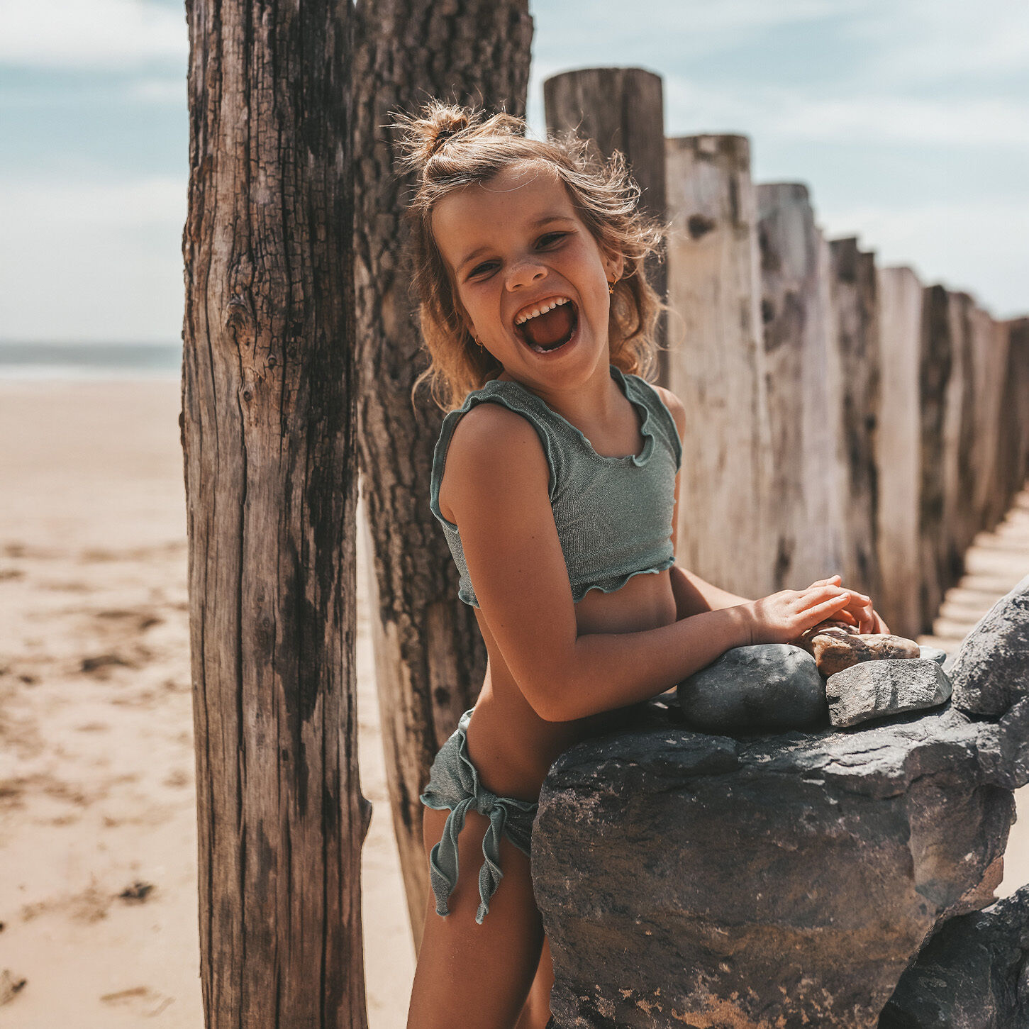 SALTED STORIES Meisjes Zwemkleding Glitter Bikini Groen