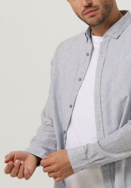 Blauwe DSTREZZED Casual overhemd SHIRT LINEN MELANGE - large