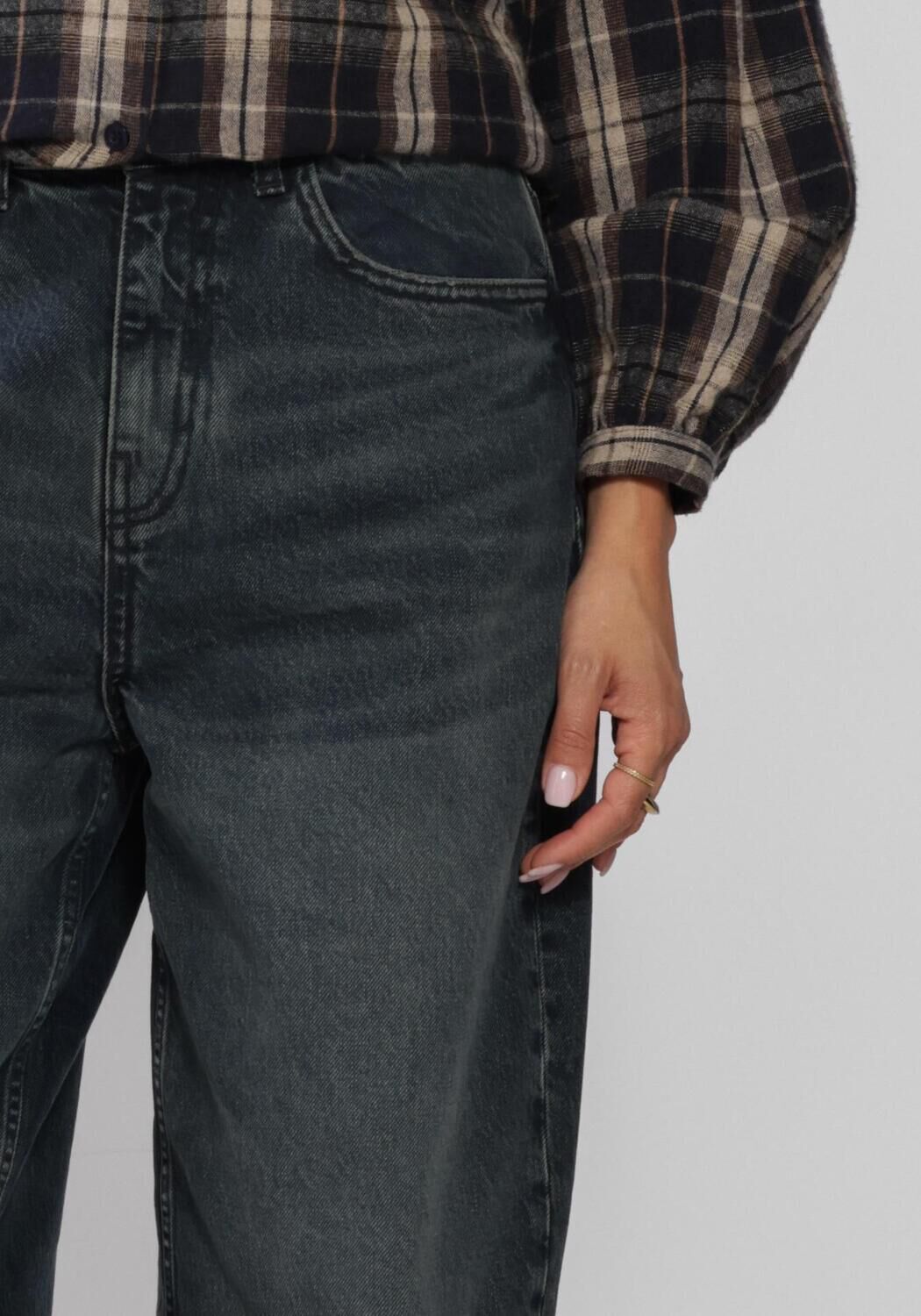 Antraciet BY-BAR Wide jeans BALOE OIL JEANS - large