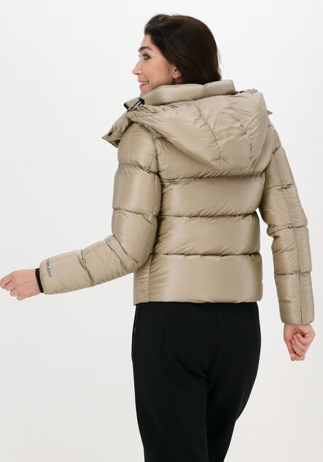Beige CALVIN KLEIN Gewatteerde jas SHINY DOWN SHORT PUFFER JACKET - large