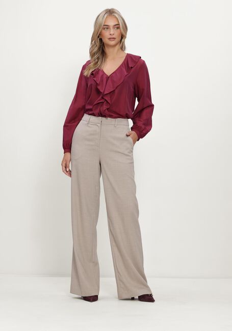 Beige MSCH COPENHAGEN Wijde broek MSCHMARCELI HW PANTS LONG - large