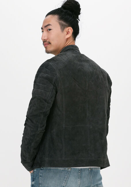 Grijze GOOSECRAFT Leren jas GC ANYTIME BIKER - large
