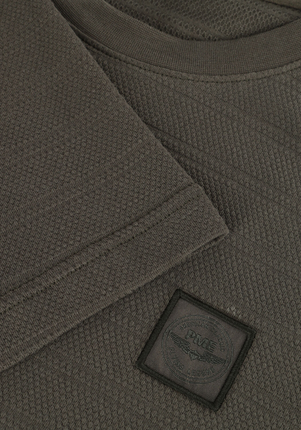 Groene PME LEGEND T-shirt SHORT SLEEVE R-NECK JACQUARD STRIPES - large