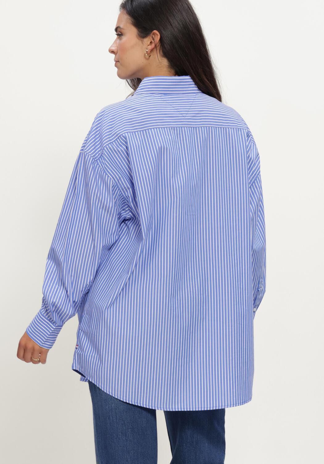 Blauwe TOMMY JEANS Blouses TJW OVS ESSENTIAL SHIRT EXT - large