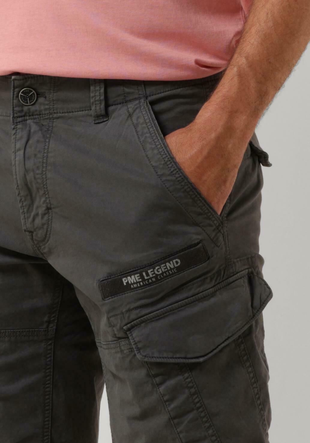 PME LEGEND Heren Broeken Nordrop Cargo Shorts Stretch Twill Grijs